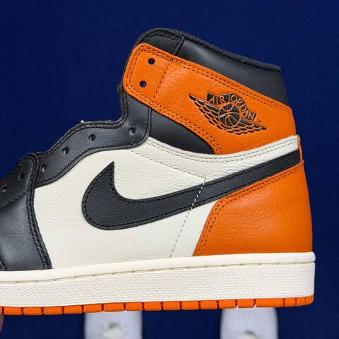 Jordan Air Jordan 1 Retro High OG Shattered Backboard DZ5485-008 Black Sail Orange USA 9 EU 42 5 UK 8 27cm Basketball Shoe - Men's (BS-87157)