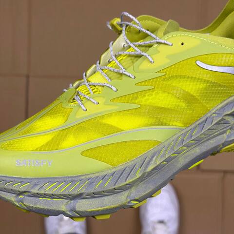 HOKA Mafate Speed 4 LITE Satisfy 1157050 SLFR Lime Green Dark Grey White Trail Shoe Trail Running Sneakers (BS-86941)
