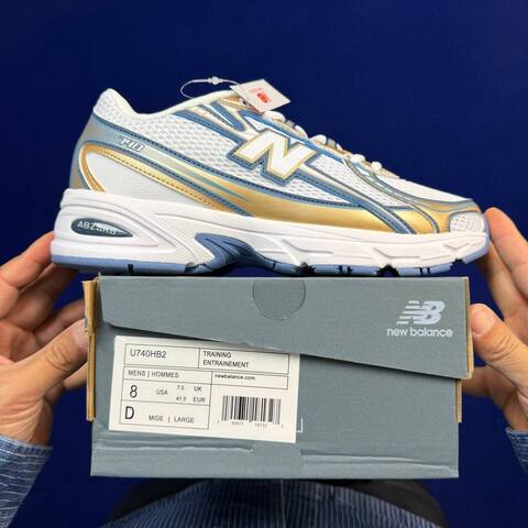 New Balance 740 U740HB2 White Gold Light Blue USA 8 UK 7 5 EUR 41 5 Training Shoe - Men's (BS-87097)