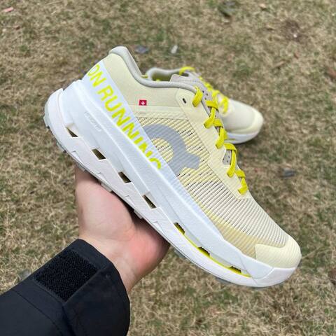 On Running Cloudultra 3 Cream White Neon Yellow Gray US 8 EU 41 UK 7 5 JP 26 Trail Shoe Trail Running Sneakers - Men's (BS-86991)