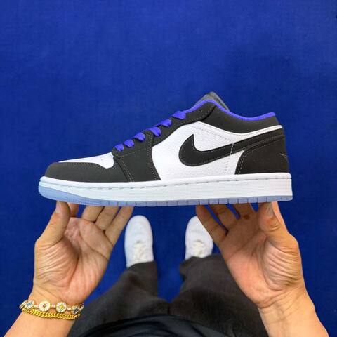 Jordan Air Jordan 1 Low 553558-108 White Black Dark Concord EU 41 Sneaker - Men's (BS-87150)