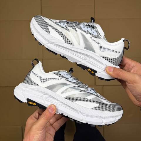 HOKA Mafate Speed 4 LITE White Black Grey Trail Shoe Trail Running Sneakers (BS-86938)