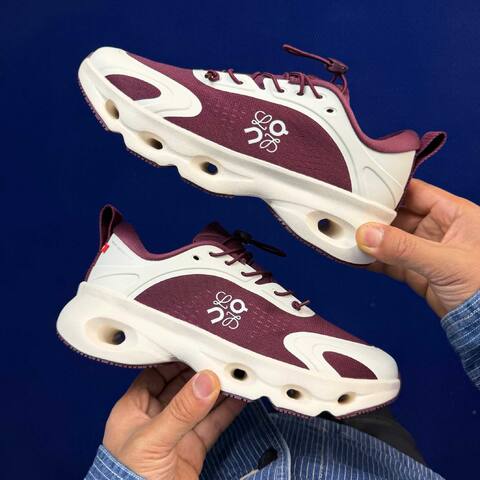 LOEWE x On Cloudsol Burgundy Off White Running Shoe Running Sneakers (BS-86759)