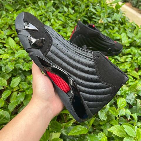 Jordan Air Jordan 14 Retro 487471 003 Black Varsity Red EU 43 Basketball Shoe - Men's (BS-87332)