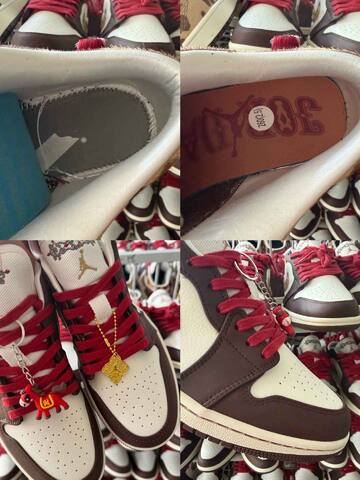 Jordan Air Jordan 1 Low IQ5321-121 Sail Brown Red Tan EU 37 5-38 Sneaker - Women's (BS-87149)