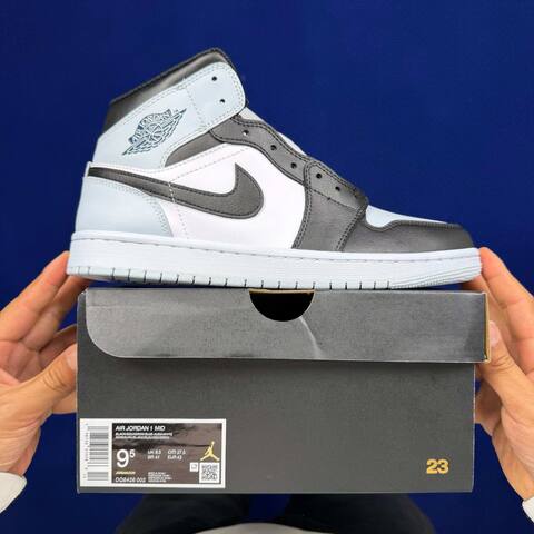 Jordan Air Jordan 1 Mid DQ8426 002 Black White Light Blue US 9 5 UK 8 5 EU 43 Basketball Shoe - Men's (BS-87142)