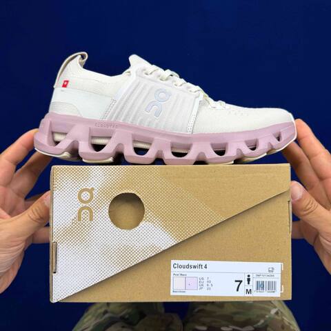 On Cloudswift 4 Ivory Light Pink White Running Shoe Running Sneakers (BS-86748)