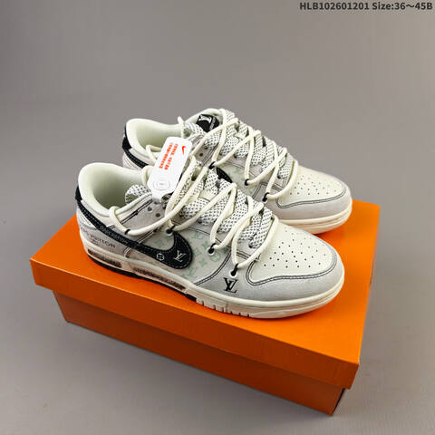 Nike SB Dunk Low Retro DIY Off White Grey Black EU 36-45 Skate Shoe - Unisex (BS-62916)