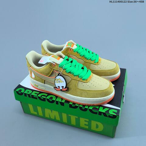 Nike Air Force 1 Low Tan Olive Green Orange Cream EU 36-45 Sneaker - Unisex (BS-61827)
