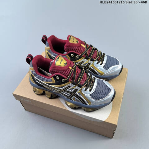 ASICS GEL-Quantum Kinetic Black Grey Blue Gold EU 36-46 Running Shoe Running Sneakers - Unisex (BS-69148)