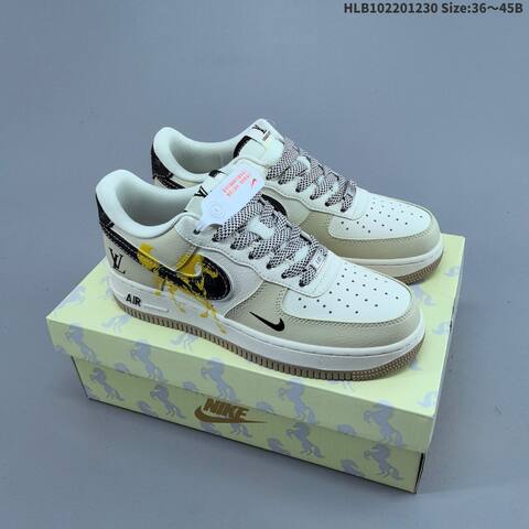 Nike Air Force 1 07 LV8 Off White Brown Red EU 36-45 Sneaker - Unisex (BS-62325)
