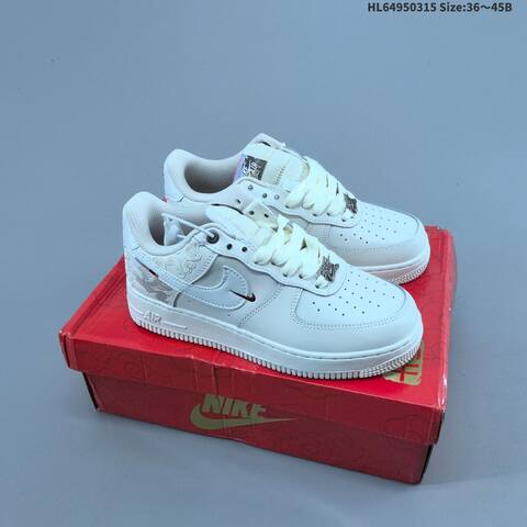 Nike Air Force 1 07 CNY Off White White Red Multicolor EU 36-45 Sneaker - Unisex (BS-61291)