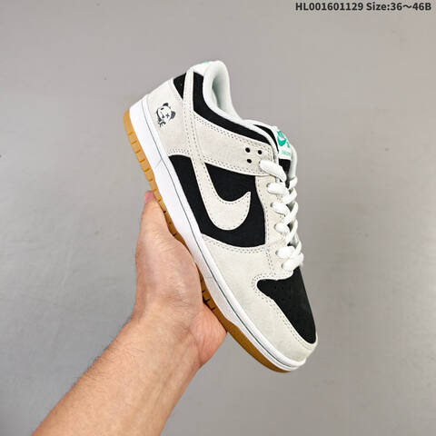 Nike SB Dunk Low Pro White Black Grey Green EU 36-46 Skate Shoe - Unisex (BS-62952)