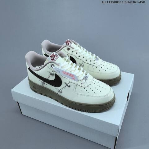 Nike Air Force 1 07 IQ9802-022 Sail Black Olive Grey Silver EU 36-45 Sneaker - Unisex (BS-62056)