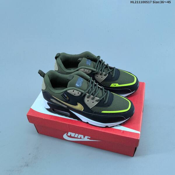 Nike Air Max 90 Black Olive Green White Neon Yellow EU 36-45 sneaker