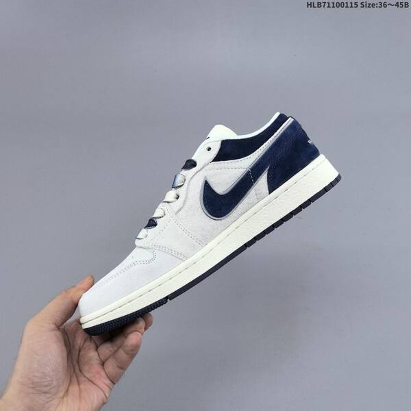 Nike Air Jordan 1 Low white/light grey/black EU 36~45 basketball