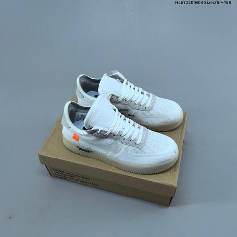Nike Air Force 1 Low Off White Volt Black White Orange EU 36-45 Sneaker - Unisex (BS-59937)