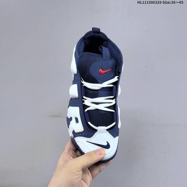 Nike Air More Uptempo Low white navy blue EU 36-45 basketball shoe