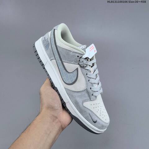 Nike SB Dunk Low Light Grey White Dark Grey EU 36-45 Skate Shoe - Unisex (BS-62181)