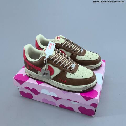 Nike Air Force 1 07 LV8 Beige White Burgundy Gold EU 36 45 Skate Shoe EU 36-45 - Unisex (BS-61635)