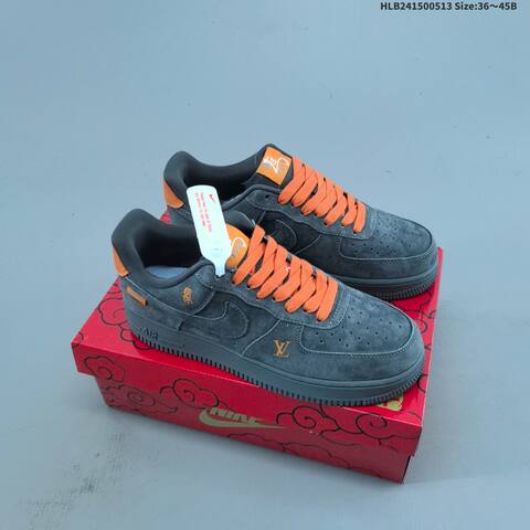 Nike Air Force 1 07 LV8 Dark Grey Orange EU 36-45 Sneaker - Unisex (BS-60351)