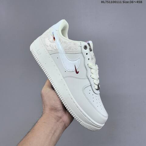 Nike Air Force 1 07 Low Off White Burgundy Silver EU 36-45 Sneaker - Unisex (BS-62071)