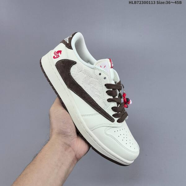 Nike Air Jordan 1 Low white/brown/red 36~45 lifestyle