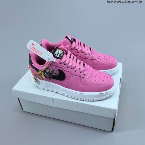 Nike Air Force 1 07 Pink Black White Gold EU 36-45 Sneaker - Unisex (BS-61349)