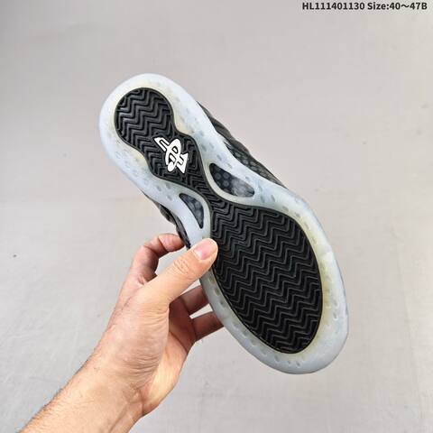 Nike Air Foamposite One Black White Ice Blue EU 40-47 Basketball Shoe - Men's (BS-62926)