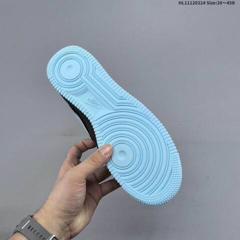 Nike Air Force 1 07 Black Light Blue White EU 36-45 Sneaker - Unisex (BS-61141)