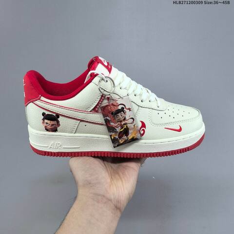 Nike Air Force 1 07 Low Black Off White Dark Gray Red EU 36 45 Sneaker EU 36-45 - Unisex (BS-61414)
