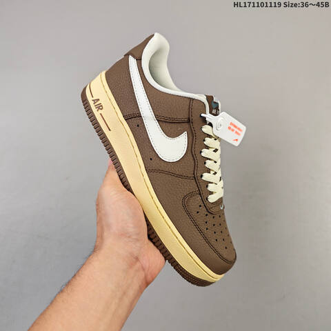 Nike Air Force 1 07 Brown Off White Dark Green Pale Yellow EU 36 45 Sneaker EU 36-45 - Unisex (BS-63480)