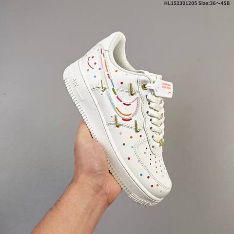 Nike Air Force 1 07 ZH0316-151 Off White Gold Multicolor EU 36-45 Sneaker - Unisex (BS-62810)