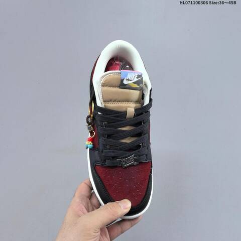 Nike SB Dunk Low CNY Pegasus Pack Black Burgundy Dark Olive Sail EU 36-45 Skate Shoe - Unisex (BS-61462)