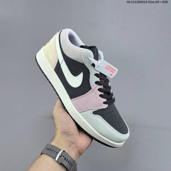 Nike Air Jordan 1 Low black/grey/pink/white 36~45 basketball