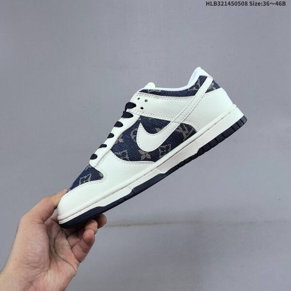 Nike SB Dunk Low white navy blue beige EU 36-46 skate shoe