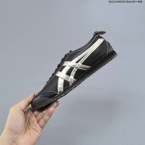Onitsuka Tiger Mexico 66 SD Black Metallic Silver Dark Brown EU 36-45 Sneaker Casual Sneakers - Unisex (BS-68979)