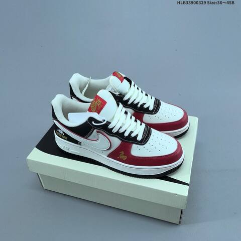 Nike Air Force 1 07 White Dark Grey Red EU 36-45 Sneaker - Unisex (BS-61039)