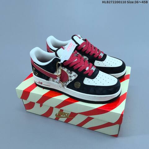 Nike Air Force 1 07 QW5288-132 White Black Red Gold EU 36-45 Sneaker - Unisex (BS-62090)