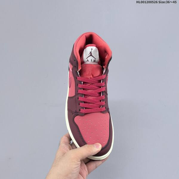 Jordan Air Jordan 1 Mid SE pink and burgundy valentine's day 36~45 casual