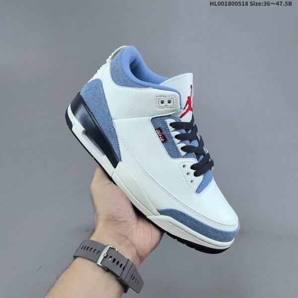 Jordan Air Jordan 3 white/denim blue/navy/red 36~47.5 basketball