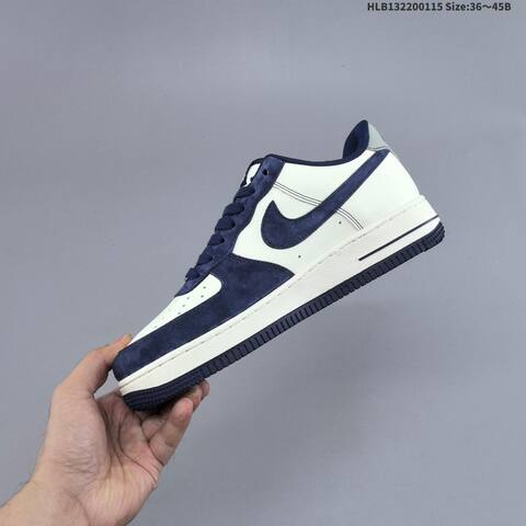 Nike Air Force 1 07 LV8 White Navy Blue Silver Gold EU 36-45 Sneaker - Unisex (BS-61979)