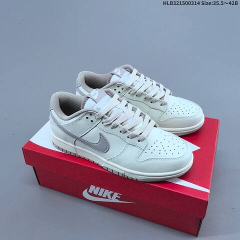 Nike SB Dunk Low Off White Light Grey Sail 35 5 42 Skate Shoe - Unisex (BS-61318)