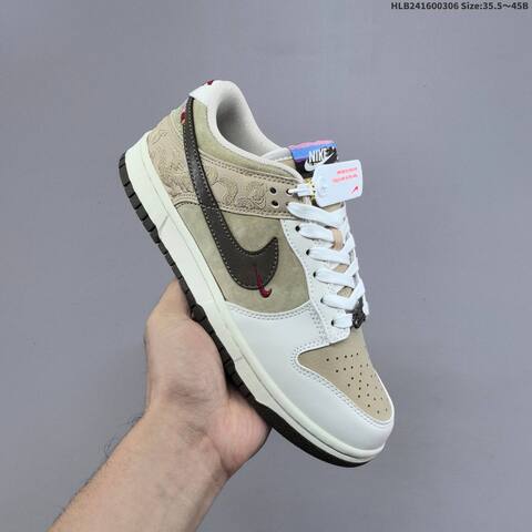 Nike SB Dunk Low Pegasus Pack CNY White Beige Olive Dark Brown Red EU 35 5-45 Skate Shoe - Unisex (BS-61463)