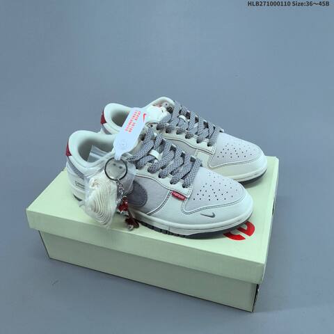 Nike Dunk SB Low Supreme Off White Grey Red Navy EU 36-45 Skate Shoe - Unisex (BS-62088)