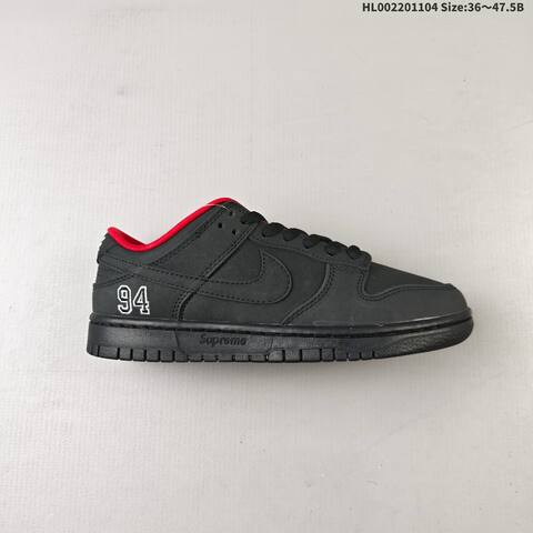 Nike SB Dunk Low Pro Black Red White EU 36-47 5 Skate Shoe - Unisex (BS-63890)