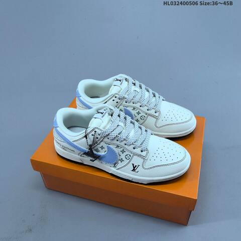 Nike Dunk Low Louis Vuitton Custom Off White Light Blue Black Green EU 36-45 Skate Shoe - Unisex (BS-60470)