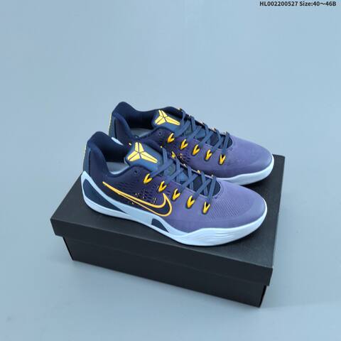 Nike Kobe 9 Low Purple Navy Yellow White EU 40-46 Basketball Shoe - Men's (BS-60071)