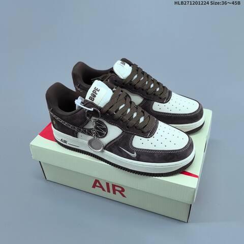 Nike Air Force 1 07 Low Khaki Black White Brown EU 36-45 Sneaker - Unisex (BS-62482)