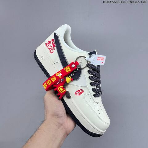 Nike Air Force 1 07 LV8 MZ9588-821 Off White Navy Blue Red EU 36-45 Sneaker - Unisex (BS-62064)